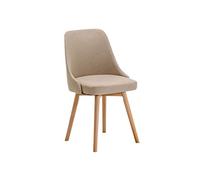 OZSSLJJ Cloth Beech Legs Counter Chair Study Home Use Backrest Dorm Room Computer Bedroom Marriage Room Chair(Khaki)