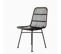 OZSSLJJ Comfortable Rattan Dining Chairs | Handwoven Iron Kitchen Side Chairs for Indoor & Outdoor Dining Room - Latest Styles(C)