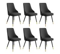 OZSSLJJ Dining Chairs Set of 6, Water Proof PU Leather with Metal Legs Living Room Side Chairs Kitchen Lounge Counter Chairs Kitchen Chair