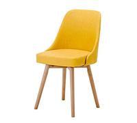 OZSSLJJ Kitchen Dining Chair,for Hotel Negotiation Front Desk Computer Chair Technology Cloth Solid Wood Lounge Chair Kitchen Chair(Yellow)
