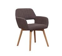 OZSSLJJ Kitchen Dining Chair,Make Up Coffee Milk Tea Negotiate Home Use Bedroom Wooden Legs Upholstered Chair(Brown)