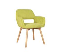 OZSSLJJ Kitchen Dining Chair,Make Up Coffee Milk Tea Negotiate Home Use Bedroom Wooden Legs Upholstered Chair(Green)