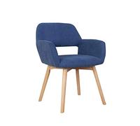 OZSSLJJ Kitchen Dining Chair,Make Up Coffee Milk Tea Negotiate Home Use Bedroom Wooden Legs Upholstered Chair(Blue)