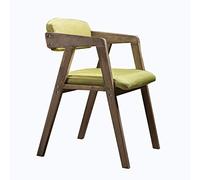 OZSSLJJ Kitchen Dining Chairs,Cloth Can Demolition Wash Solid Wood Backrest Milk Tea Shop Cafe Armchair(Green)