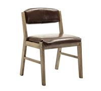 OZSSLJJ Kitchen Dining Chairs,Solid Wood Chair Home Use Backrest Bedroom Desk Balcony Computer Leisure Cafe Chair(Brown)