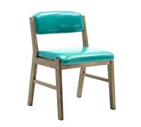 OZSSLJJ Kitchen Dining Chairs,Solid Wood Chair Home Use Backrest Bedroom Desk Balcony Computer Leisure Cafe Chair(Blue)
