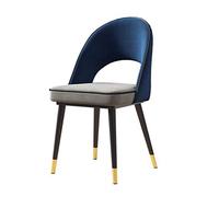 OZSSLJJ Kitchen Dining Chairs,Velvet Home Use Living Room Balcony Hotel Wrought Iron Backrest Lounge Chair(Blue)