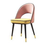 OZSSLJJ Kitchen Dining Chairs,Velvet Home Use Living Room Balcony Hotel Wrought Iron Backrest Lounge Chair(Pink)