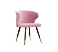 OZSSLJJ Metal Nordic Dining Chair,Home Backrest Simple Restaurant Party Celebration Ceremony Negotiation Chair(Pink)