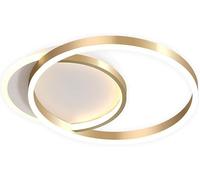 OZSSLJJ Plafonnier LED d'intérieur encastré de style nordique, lumière chaude 3000 K, double cercle, ultra-mince, 8 cm(S)