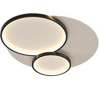 OZSSLJJ Plafonnier LED encastré à double couture circulaire, lampe à économie d'énergie, corps rotatif, gradation tricolore(Dark,L)