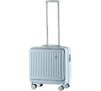 OZSSLJJ Small Carry on Luggage Front Cover Full Open Suitcase Checked(Blue,18inch)