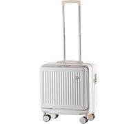 OZSSLJJ Small Carry on Luggage Front Cover Full Open Suitcase Checked(White,20inch)