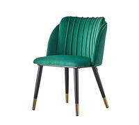 OZSSLJJ Soft Velvet Dining Chair,Backrest Home Dining Chair Nail Art Make Up Negotiate Balcony Patio Metal Feet Flannel Chair(Green)