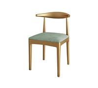 OZSSLJJ Soft Velvet Dining Chair,Cafe Wrought Iron Sturdy Metal Legs for Dining Room Hotel Household Desk Chair(Green)