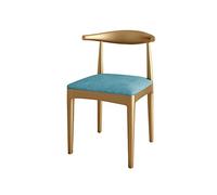 OZSSLJJ Soft Velvet Dining Chair,Cafe Wrought Iron Sturdy Metal Legs for Dining Room Hotel Household Desk Chair(Blue)