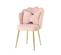 OZSSLJJ Soft Velvet Dining Chair,Electroplated Titanium Legs Marriage Room Balcony Reception Nail Art Milk Tea Shop Lounge Chair