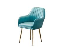 OZSSLJJ Soft Velvet Dining Chair,Hotel Wedding Banquet Bedroom Living Room Make up Nail Art Electroplated Titanium Backrest Chair(Sky Blue)