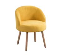 OZSSLJJ Soft Velvet Dining Chair,Lazy Cloth Leisure Small Sofa Backrest Chair Balcony Bedroom Living Room Reception Chair(Yellow)