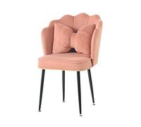 OZSSLJJ Soft Velvet Dining Chair,Make Up Nail Art Dining Chair Princess Backrest Marriage Room Balcony Reception Lounge Chair(Bean Paste Powder)