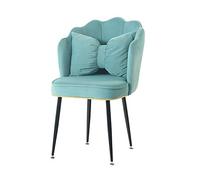 OZSSLJJ Soft Velvet Dining Chair,Make Up Nail Art Dining Chair Princess Backrest Marriage Room Balcony Reception Lounge Chair(Sapphire Blue)