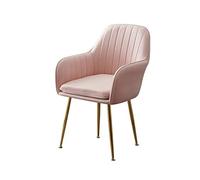OZSSLJJ Soft Velvet Dining Chair,Make up Nail Art with Backrest Armchair Banquet Hotel Negotiate Balcony Meeting Room Chair(Pink)