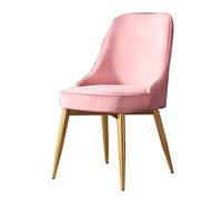 OZSSLJJ Soft Velvet Dining Chair,with Backrest Computer Chair Nail Art Make up Negotiate Balcony Banquet Leisure Chair(Pink,Gold Legs)