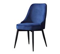 OZSSLJJ Soft Velvet Dining Chair,with Backrest Computer Chair Nail Art Make up Negotiate Balcony Banquet Leisure Chair(Blue,Black Legs)