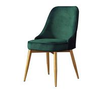 OZSSLJJ Soft Velvet Dining Chair,with Backrest Computer Chair Nail Art Make up Negotiate Balcony Banquet Leisure Chair(Green,Gold Legs)