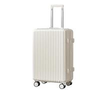 OZSSLJJ Valises rigides en ABS avec roulettes - Poche de séparation humide et sèche - Léger - Bagages à main, blanc, 24" (61 cm)