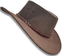 Oztrala Chapeau australien Outback P-Leather Feutre Maille Breezer Cowboy Aussie Jacaru Golf HSRZ US - marron - 7 1/8