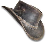 Oztrala Chapeau en cuir australien huilé Outback Aussie Western Cowboy Homme Femme Bushman HL31, kaki, Large