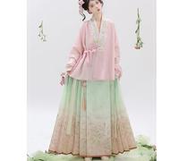 OZTYSGXM Ensemble de Costumes Hanfu Anciens de Style Chinois : Broderie Florale/Jupe ImpriméE, Robe Hanfu Traditionnelle pour Femme,S,Pink