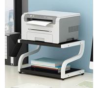 OZTYSGXM Support de Rangement Multifonctionnel pour Imprimante Bureau, Table D'Imprimante à 2 Niveaux avec Tapis AntidéRapant, Montage et Nettoyage Faciles pour Fichiers Scanner,44x28x30cm,F