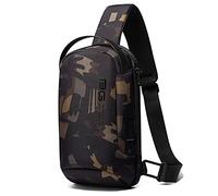 OZUKO Sling Bag, Sac à Poitrine Sacs À Bandoulière Imperméable Sacoche Homme Epaule avec Chargement USB pour Cyclisme, Aventure, Voyage (Camouflage)