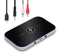 Ozvavzk Adaptateur Bluetooth Récepteur 5.0, Émetteur Transmetteur Recepteur Bluetooth Audio sans Fil 2 en 1 avec Câble L/R AUX 3,5mm, Adaptateur Bluetooth pour TV/Smartphone/Casque/Enceinte