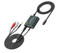 Ozvavzk Adaptateur Optique vers RCA,Convertisseur Audio Numérique Analogique Supporte Optique Numérique vers Double Sortie Jack 3,5 mm,192 kHz DAC Audio avec Doubles Connecteurs Jack 3,5 mm