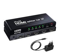 Ozvavzk Répartiteur HDMI 4K 30 Hz 1 Entrée 4 Sorties, 1x4 Répartiteur pour 4 écrans, Compatible Ordinateur Portable, téléviseur HD, projecteur, Xbox, PS3/PS4/PS5