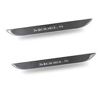 OZWALN 2 Pièces Voiture Autocollant de Protection de Seuil de Porte pour Tesla Model S 2016 2017 2018 Fibre de Carbone Auto-adhésif Anti-Rayures Accessoires