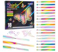 OZXVXZO 18 Pièces Stylo Gel Pailleté,stylos à paillettes arc-en-ciel,Marqueurs multicolores,Stylos à gribouiller pour scrapbooking, dessin, gribouillage, journal intime, fabrication de cartes de vœux