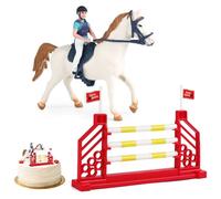 OZXVXZO Cheval Et Cavalier Cheval Ornements Figurine De Modèle De Cheval Figurines d'animaux de Cheval Cheval Décoration de Fête pour Enfants Filles et Garçons 3 Pcs