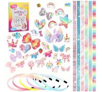 OZXVXZO Kit de Fabrication de Bandeaux pour Filles,Accessoires de Cheveux DIY pour Filles,Serre-tête Bricolage, Bandeau Artisanat, Bricolage Cadeau,Cadeaux de Noël (6 pièces)