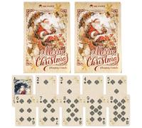 OZXVXZO Lot de 2Jeux de Cartes Poker Noël Jeux de Poker Noël pour la Fête et Le Jeu Facile à Transporter et adapté à Toutes Les Occasions