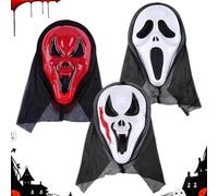 OZXVXZO Masque Squelette Halloween, 3 PCS Masque d'Halloween Scream Effrayant et Terrifiant, Accessoire pour costume de cosplay, pour bal Masqué, Cosplay, pour Enfants, Fête