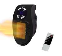 Ozzie Heater, Appareil de Chauffage enfichable, Appareil de Chauffage en céramique avec télécommande, Chauffage de 500 watts, Mini-chauffage pour prise murale,Mural Home Bedroom Office ,Noir*1pcs