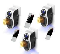 Ozzie Heater, Appareil de Chauffage enfichable, Appareil de Chauffage en céramique avec télécommande, Chauffage de 500 watts, Mini-chauffage pour prise murale,Mural Home Bedroom Office ,Blanc*3pcs