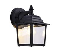 OZZKI Lumière murale Applique murale de style rétro américain LED Lumière extérieure imperméable classique à l'envers Luminaire de l'éclairage Industriel Vintage Simple tête noire Matte Finition Boîti