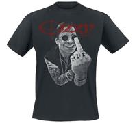 Ozzy Osbourne Middle Finger Homme T-Shirt Manches Courtes Noir 100% Coton Regular/Coupe Standard
