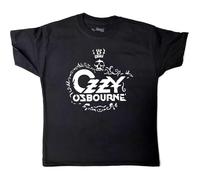 Ozzy Osbourne T-shirt avec logo en coton pour garçons et filles, Noir , 12-13 ans