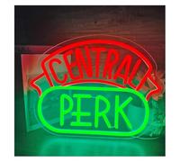 Ozzyr enseigne de barre au néon Enseigne lumineuse à suspendre en forme de tasse café, style Central Perk, pour cuisine, magasin, chambre coucher, 36 cm x 27